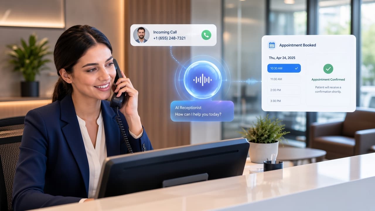 Customer call handled by an AI voice agent that books and confirms an appointment